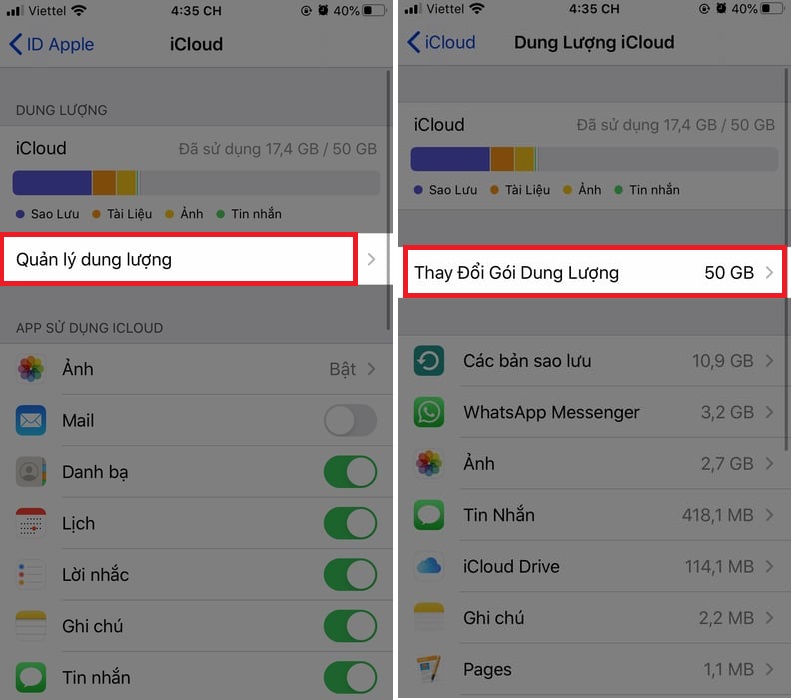 Cách huỷ gói iCloud trên iPhone bước 2